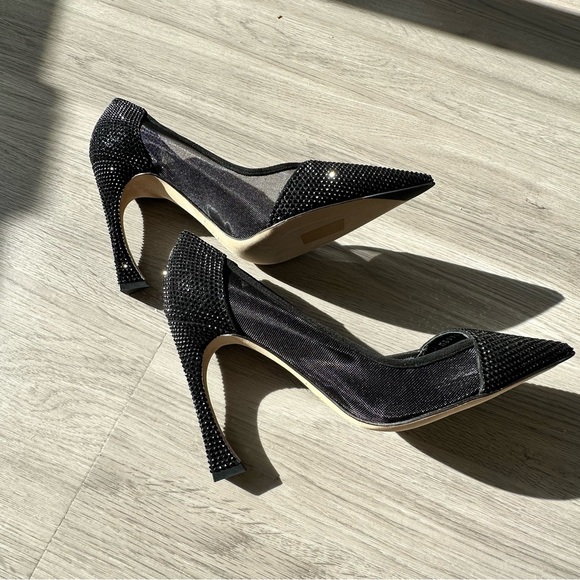 NEW Christian Dior Black Diamante Beaded and Mesh Pumps in sz 37 - Picture 4 of 10